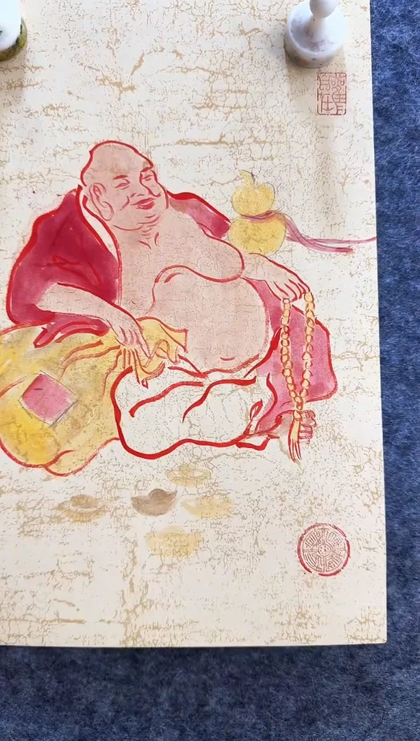 书法中美协石佳鹭老师手绘《大肚弥勒》系列