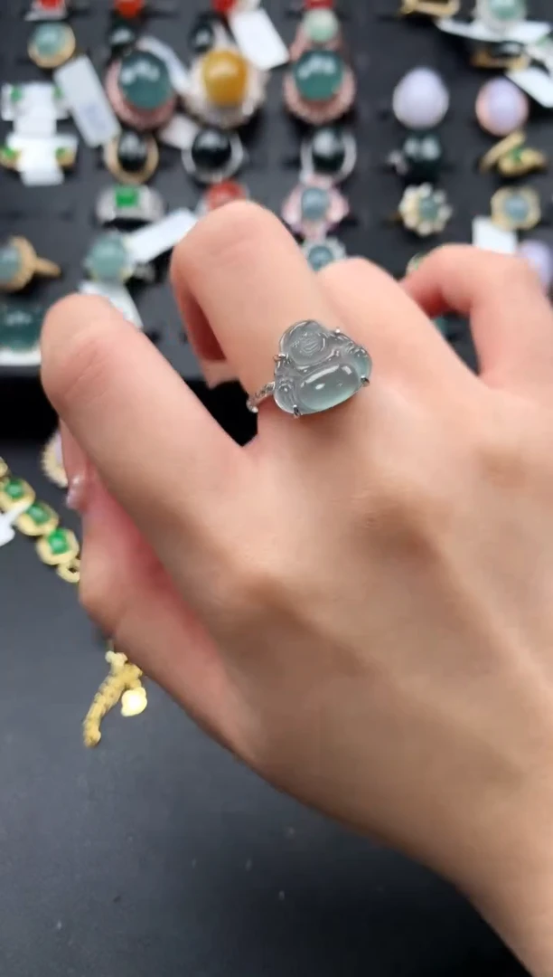 【闪购商品】翡翠戒指银S925镶嵌521414