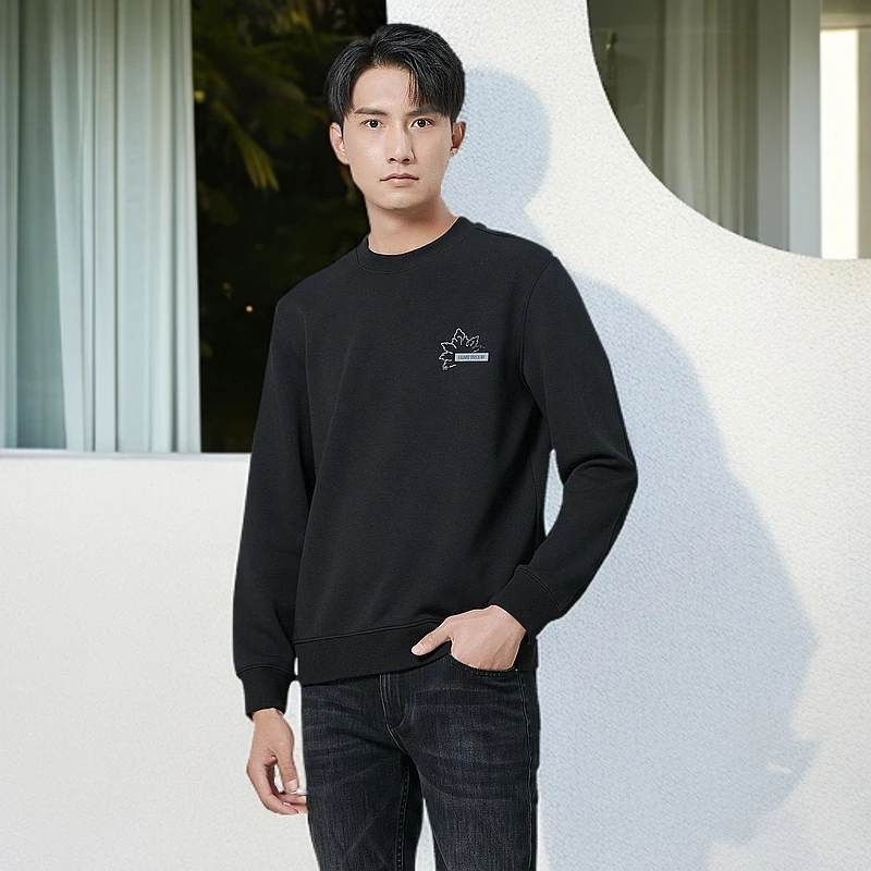 刺绣保暖圆领卫衣男款休闲春秋