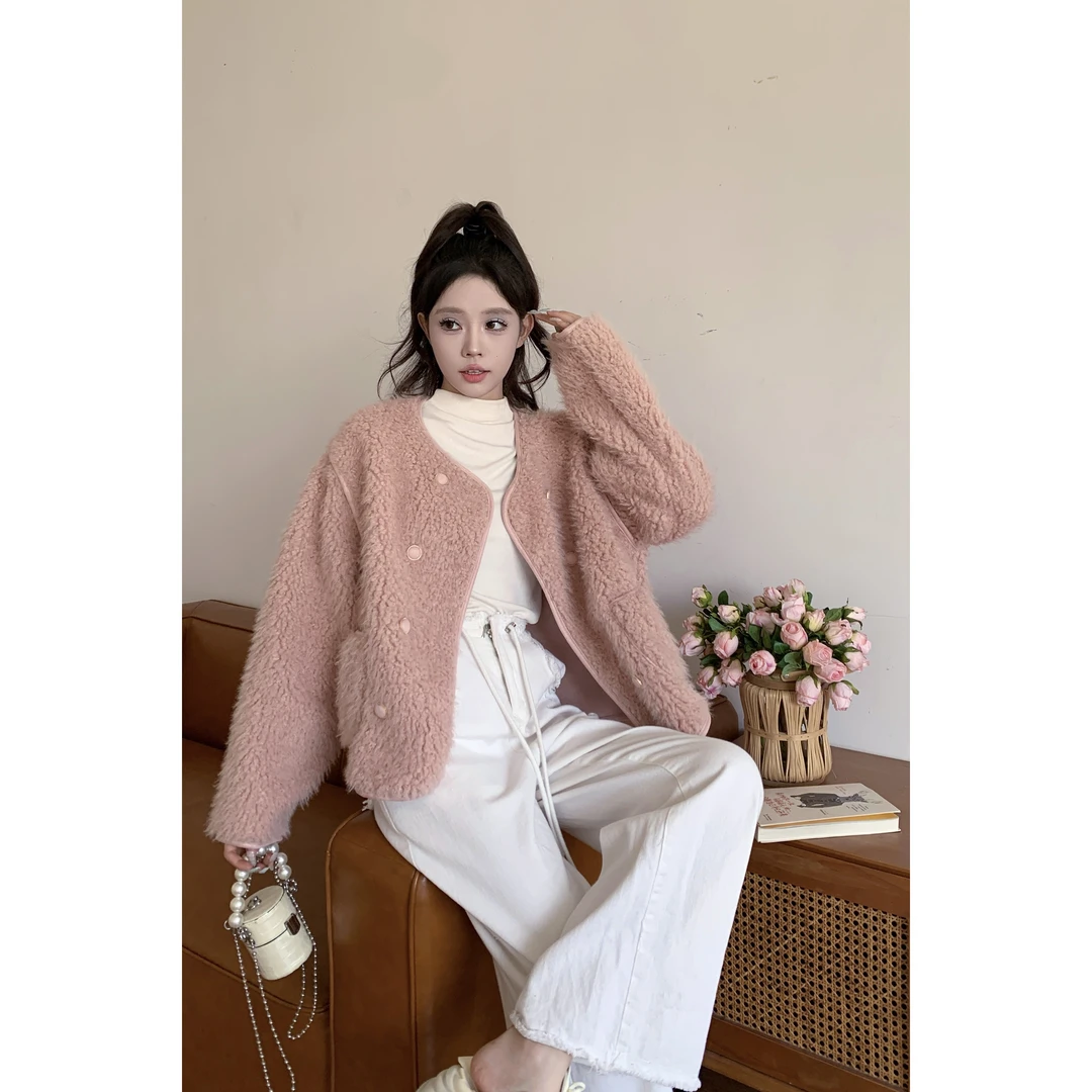 X88650-小香风韩系设计女冬季新款气质时尚保暖宽松外套