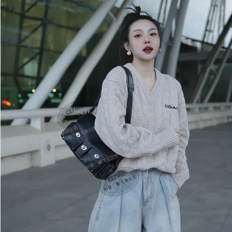 【塞飞洛】秋冬新款气质百搭植鞣牛皮单肩斜跨女包 WGG-1WA882