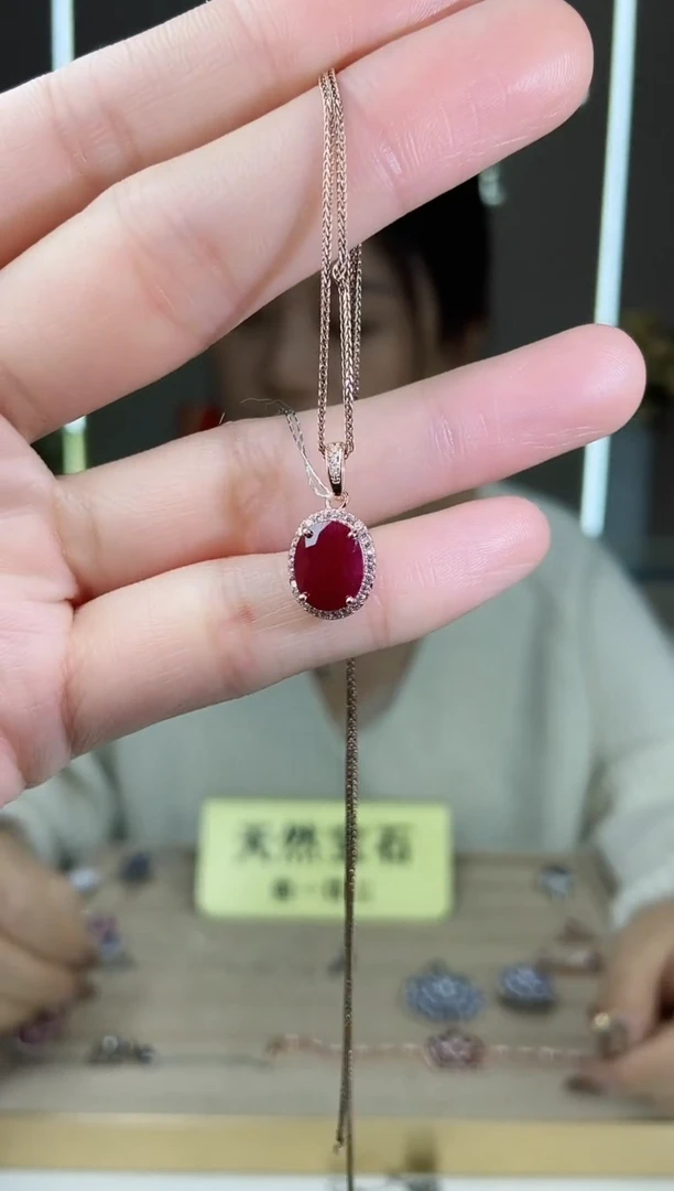 【闪购商品】红宝石颈饰银S925镶嵌颈饰
