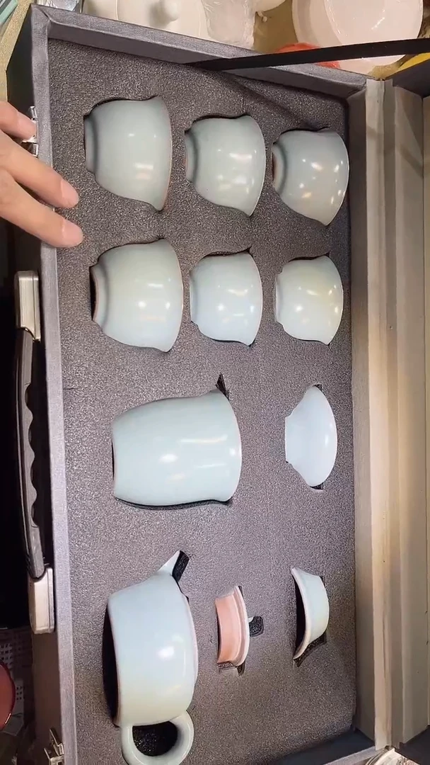 瓷片德艺茶器直播间@@汝窑套装
