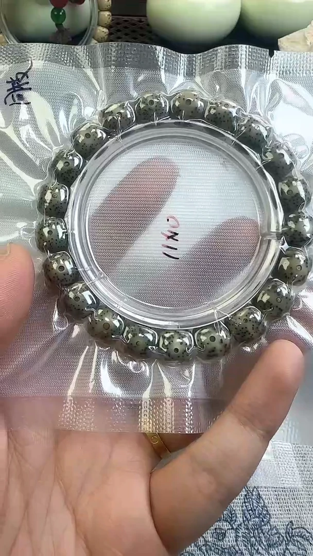手串星月菩提5石玉料糯冰单圈11×10高透精工福利