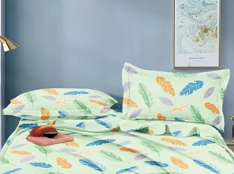 【北奈かわ会社】纯棉老粗布加大透气吸汗枕套 48*74cm芭蕉叶