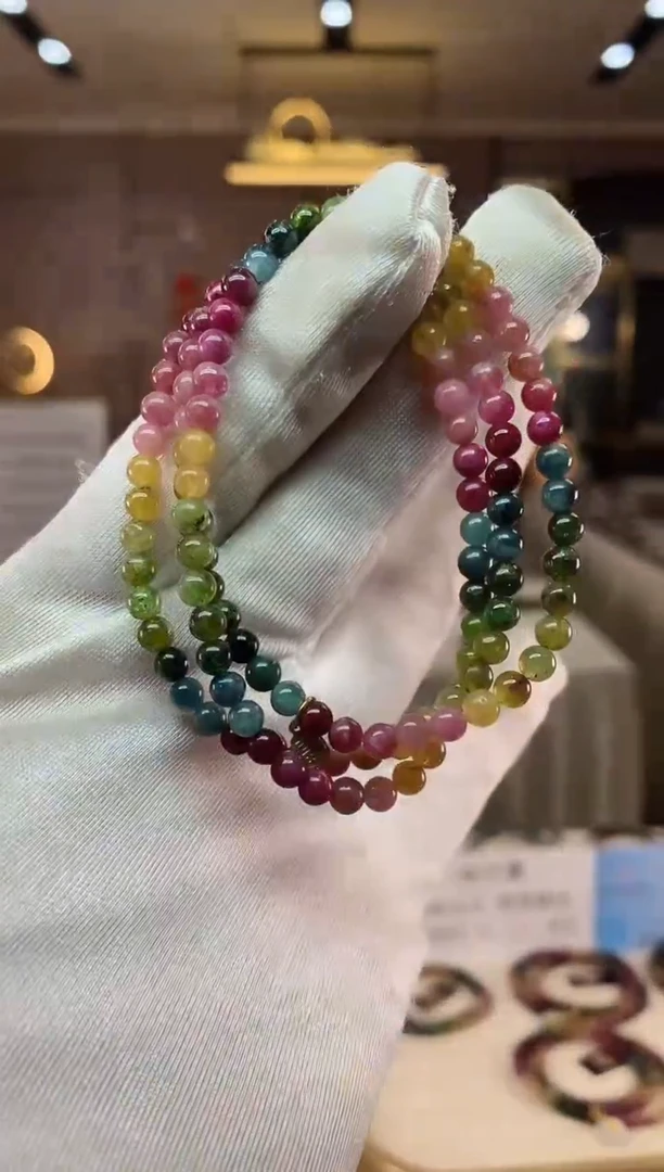 【闪购商品】碧玺三圈手串4mm+未镶嵌（多样性发一条）xion