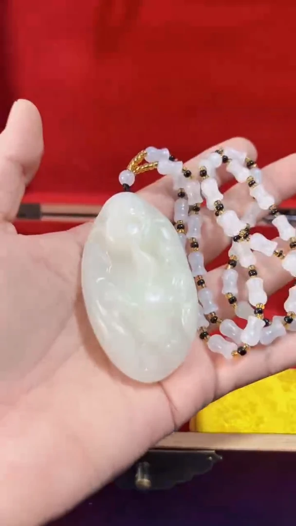 和田玉未镶嵌挂件和田 米神挂坠把件(飞铃文玩)