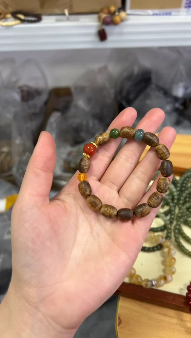 【闪购商品】檀香木手串未镶嵌曼丹枣珠蜜蜡多宝款手链[784]