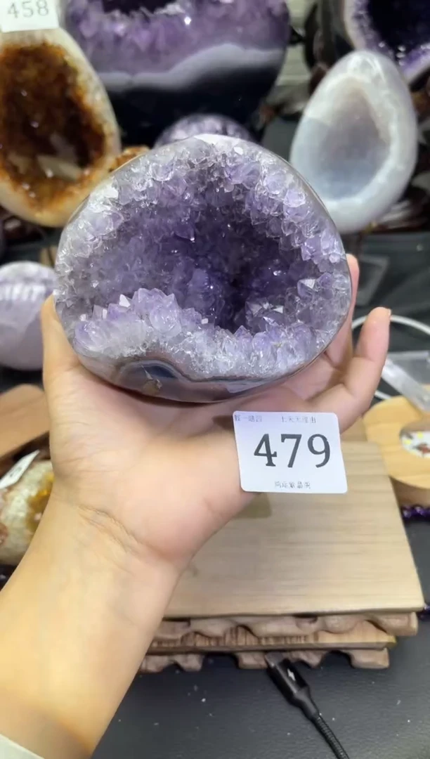 未镶嵌大型摆件（非配饰）紫晶479号钱袋子