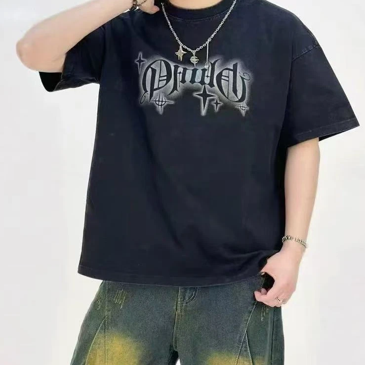 BX潮牌重磅做旧时尚短袖T恤（K88202）