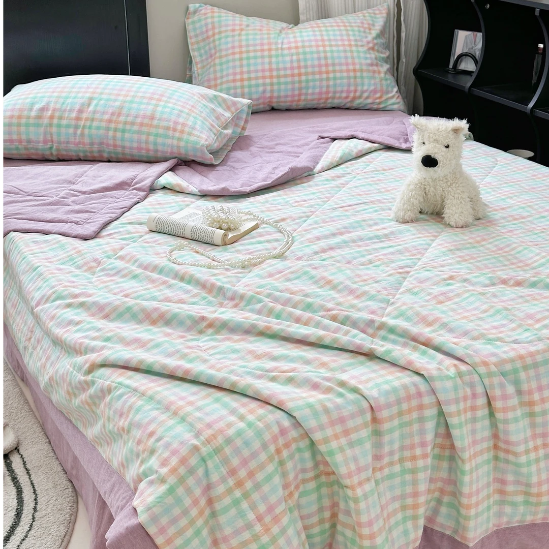 凯菲思全棉色织夏季夏凉被四件套