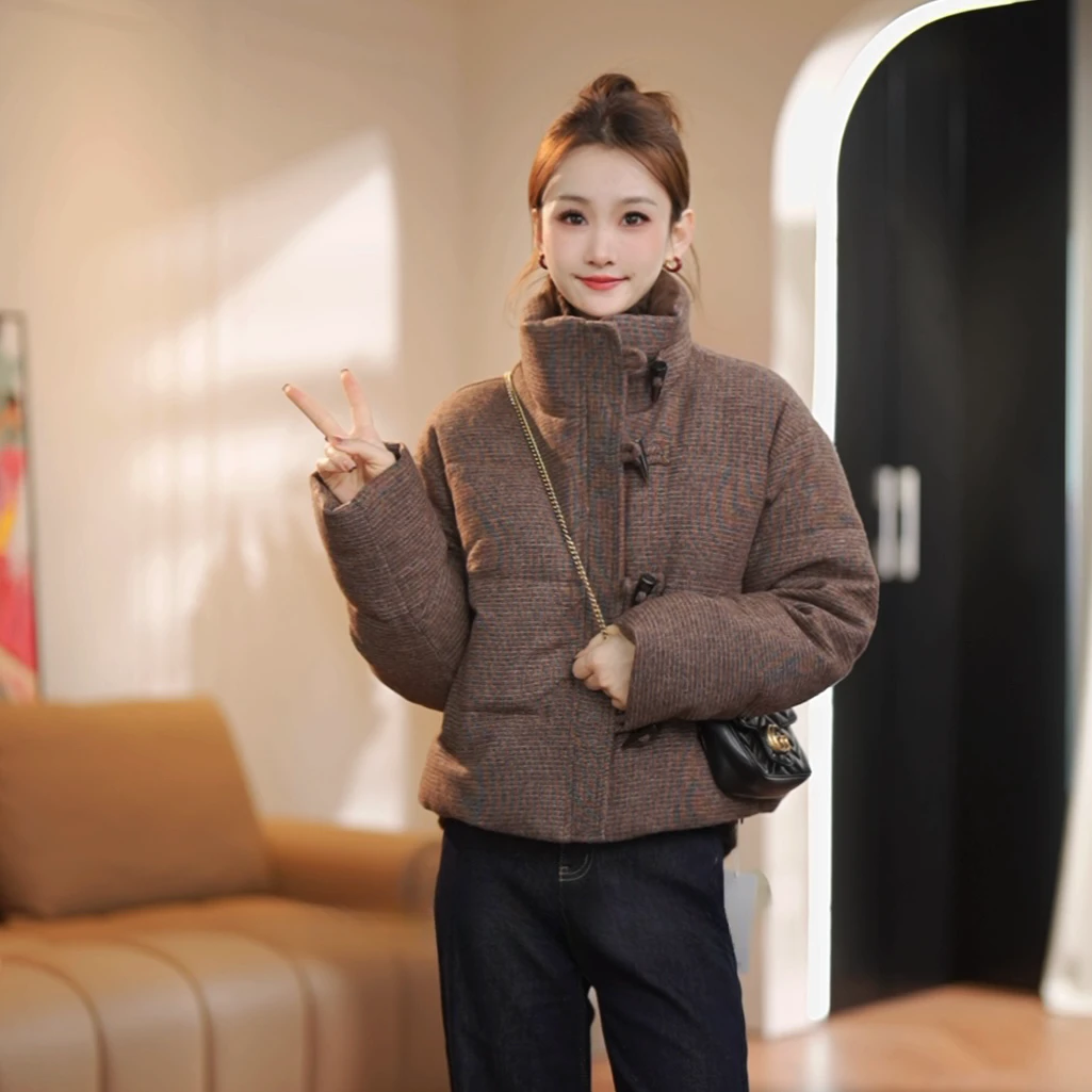 珩绣牛角扣Q2025冬新摩卡廓形白鸭绒羽绒服88219-1