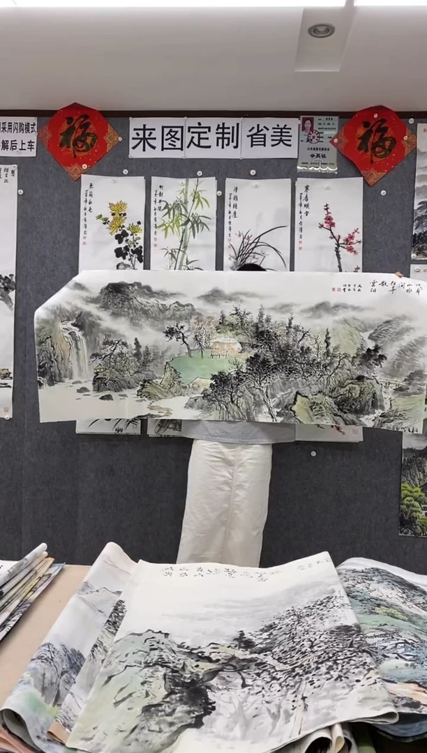 国画沈泳江 手绘 小六尺180*70cm