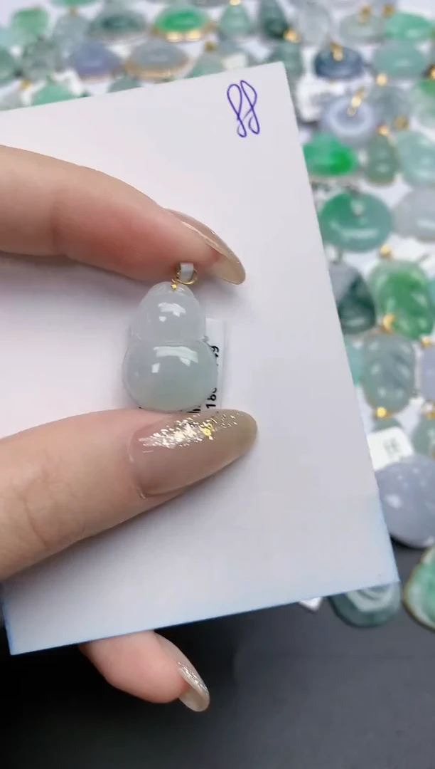 【闪购商品】翡翠颈饰18K金镶嵌天然缅甸翡翠A货