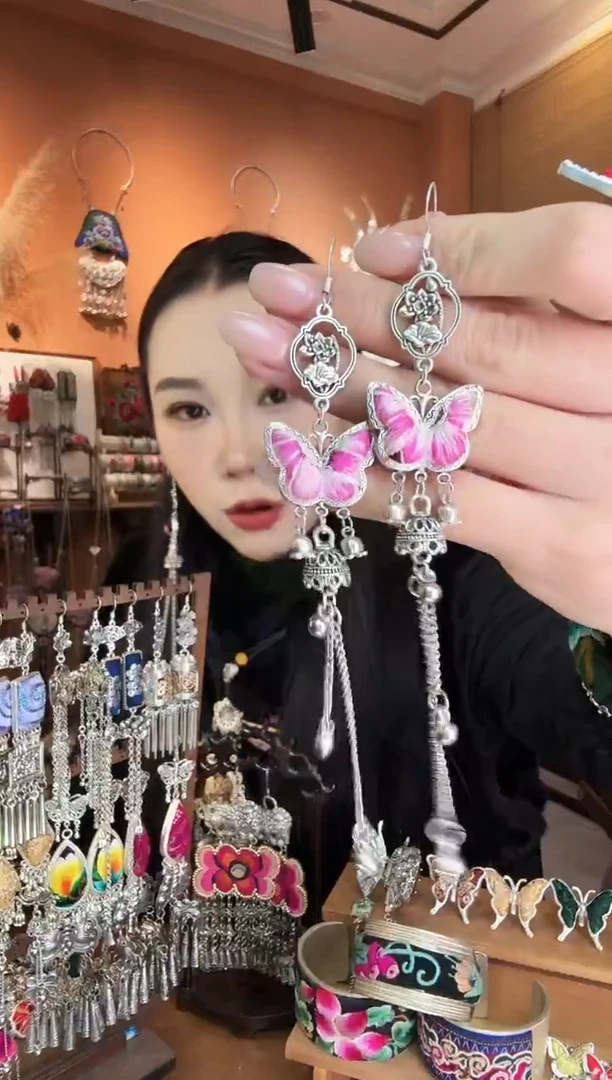 刺绣纯手工民族风耳环