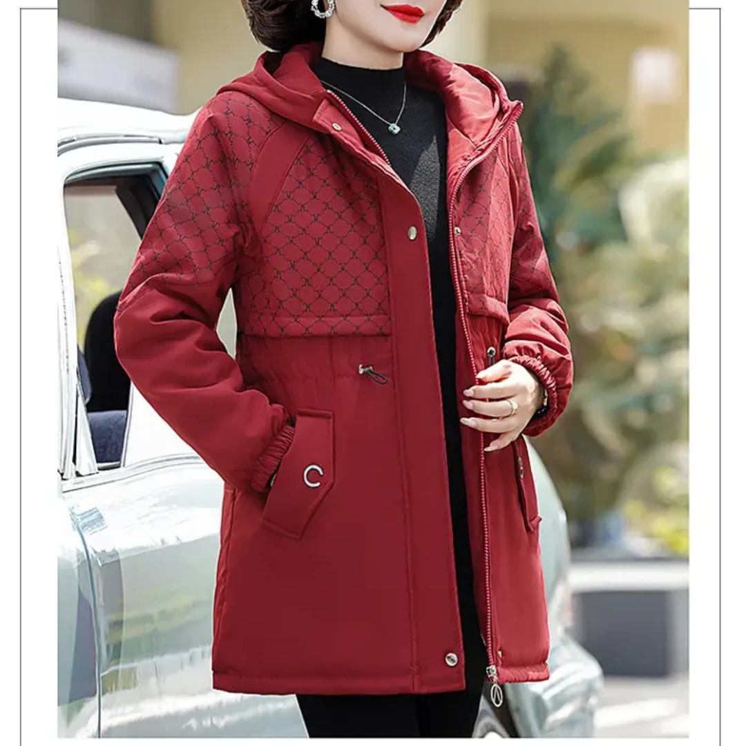 8587-妈妈时尚休闲外套中老年女大码中长款派克服C仓