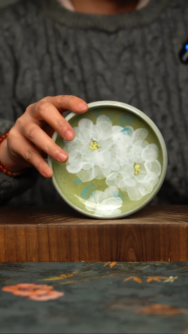瓷片釉下彩手工手绘同款陶器