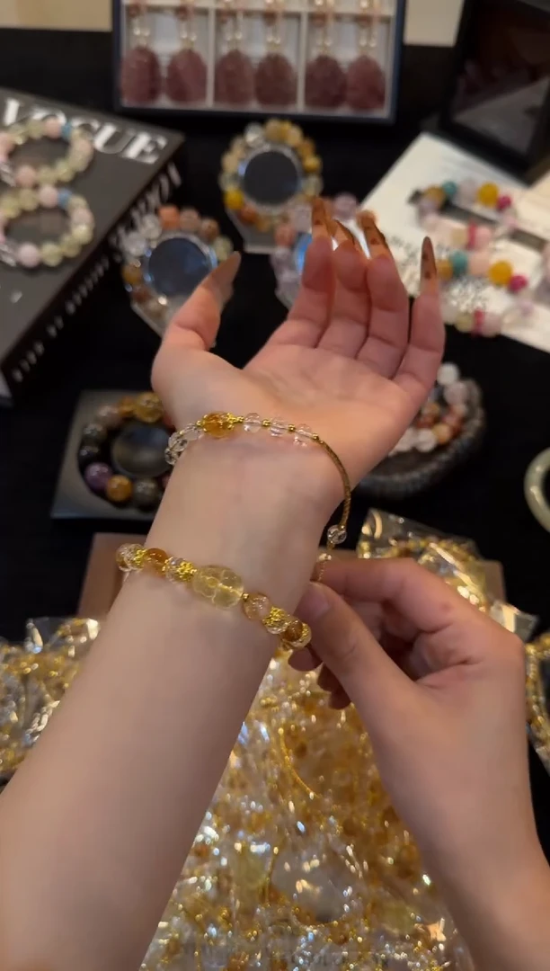 合金手链水晶黄塔晶套装x3449