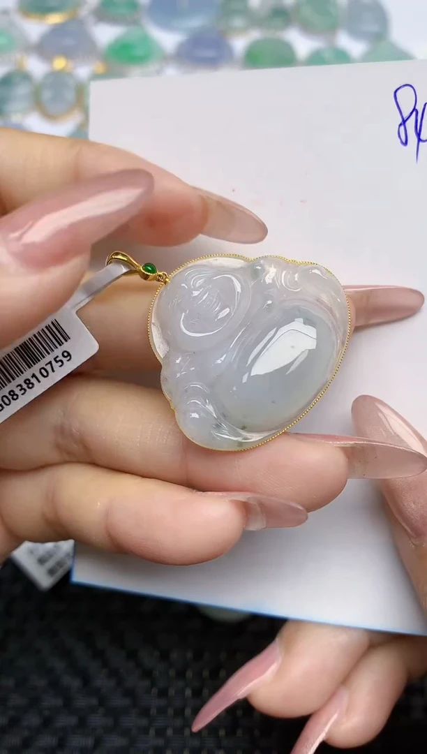 【闪购商品】翡翠颈饰18K金镶嵌天然A货翡翠 84