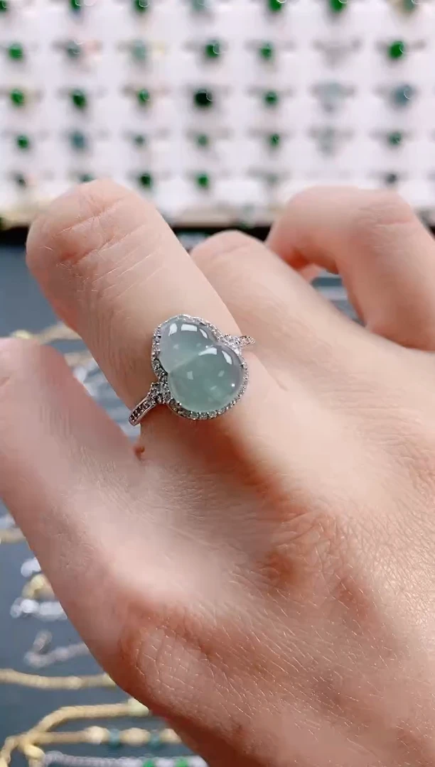 【闪购商品】翡翠戒指银S925镶嵌天然翡翠