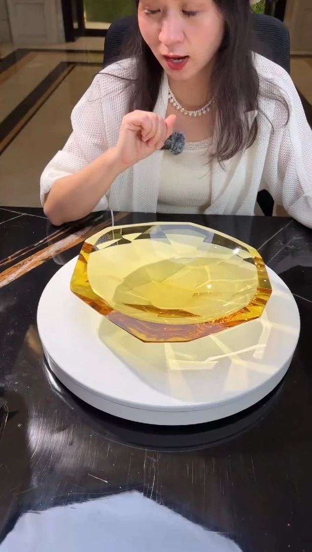 摆件AJ1111078琥珀金琉璃果盘