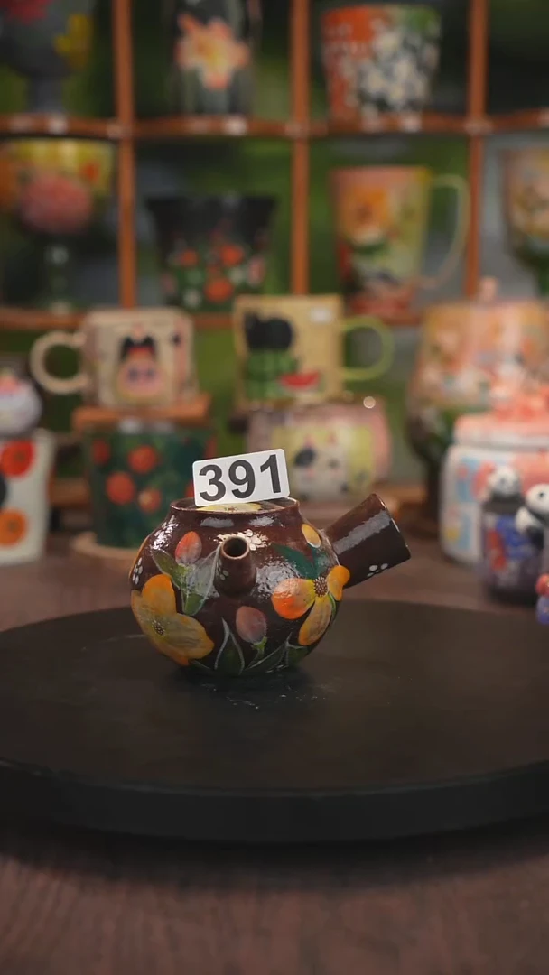 紫砂油画釉下彩手绘391