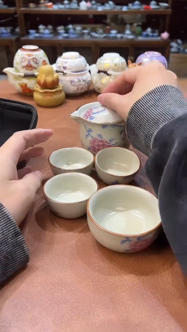 真的很便宜会开片的旅行茶具