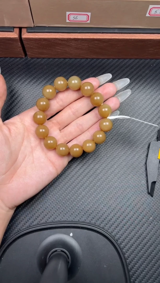 未镶嵌手串和田玉若羌微色差卡14手串J