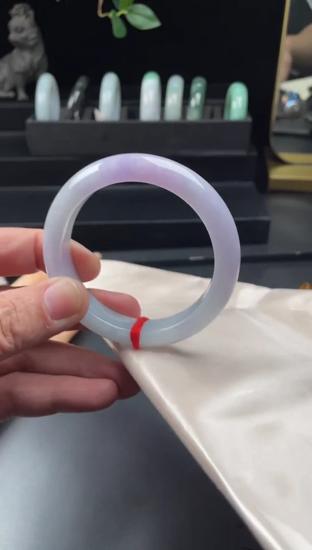 未镶嵌手镯翡翠 17号 58圈口 胶润春彩手镯