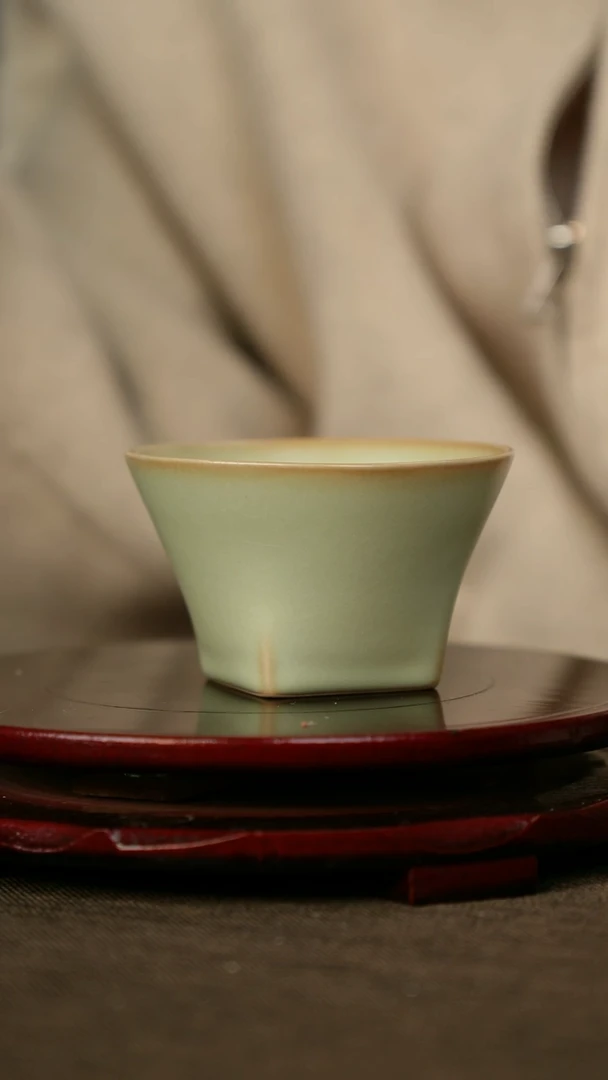 全品 粉青 天圆地方 带底款