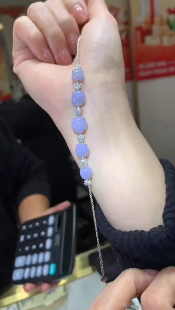 18K金镶嵌手链翡翠|不退不换