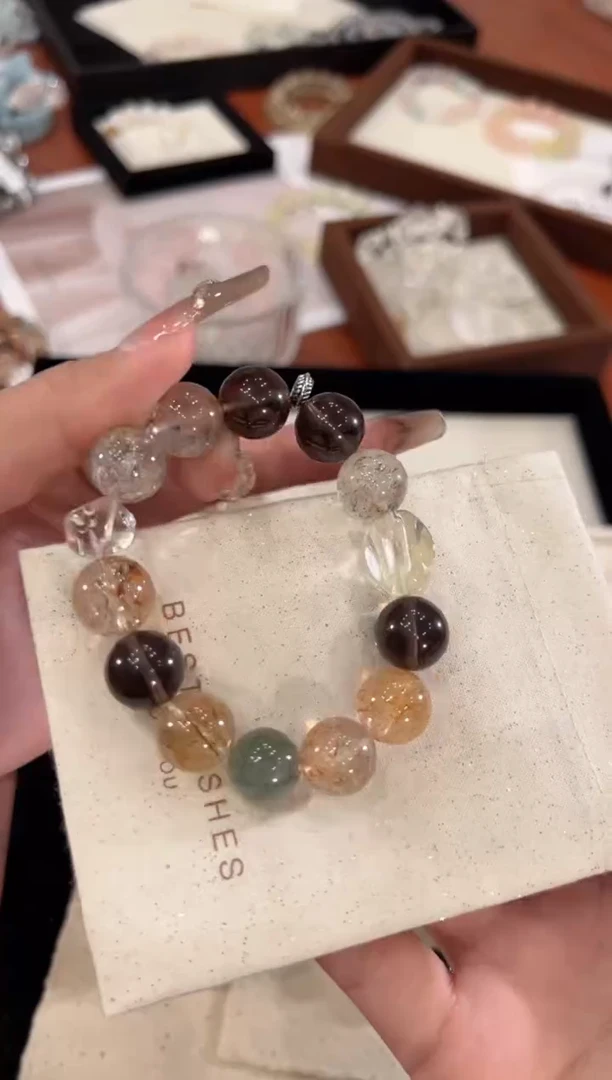 【闪购商品】水晶手链合金黑金超多宝手链x1425