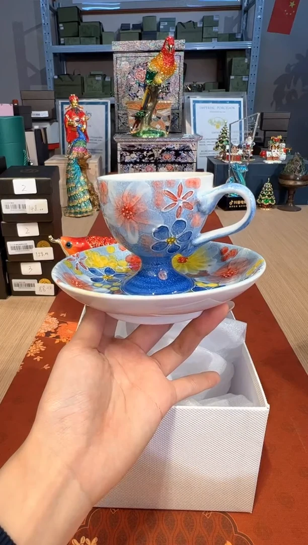 【闪购商品】杯226虹月窑咖啡杯（对图）