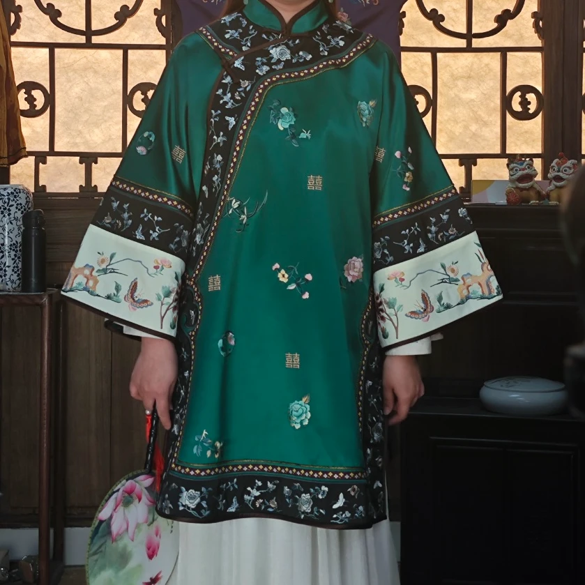 【十三郎】2025新款醋酸刺绣喜字二大衫250376