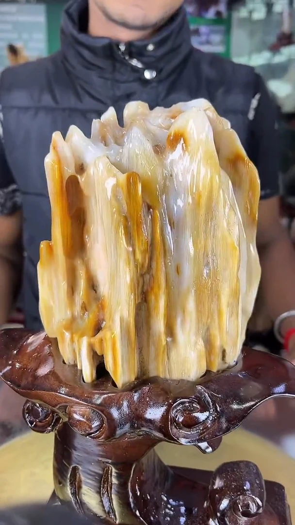 缅甸天然树化玉摆件