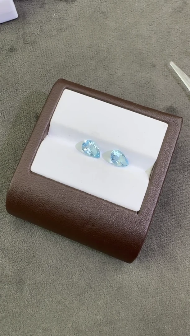 【闪购商品】海蓝宝石裸石未镶嵌一对