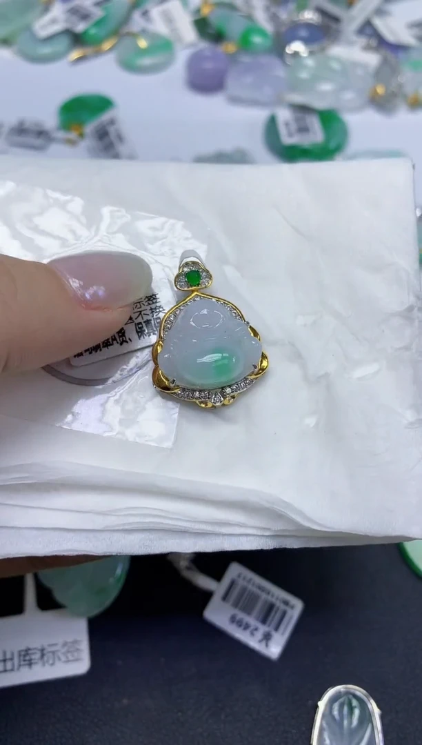 颈饰未镶嵌翡翠天然缅甸翡翠A货百元以上9元证书费自理