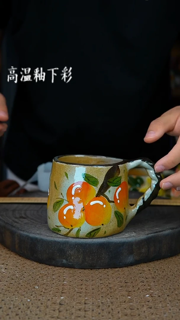 釉下彩123手工高温陶瓷