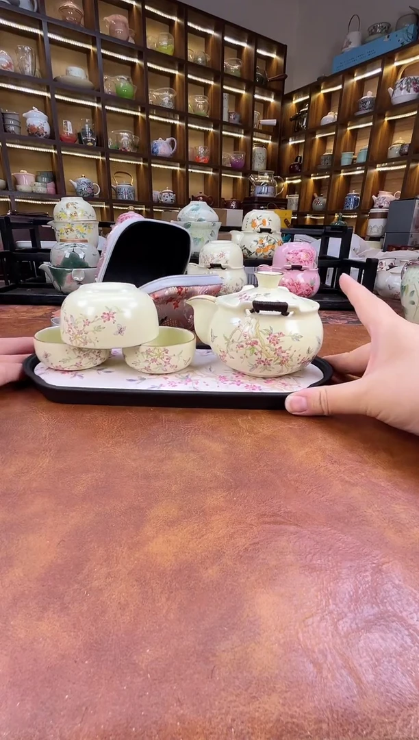 桃花3杯宝瓶旅行+桃花盘