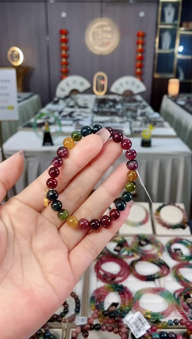 未镶嵌收藏级老矿碧玺单圈手串7mm+碧玺hon多样性发一条