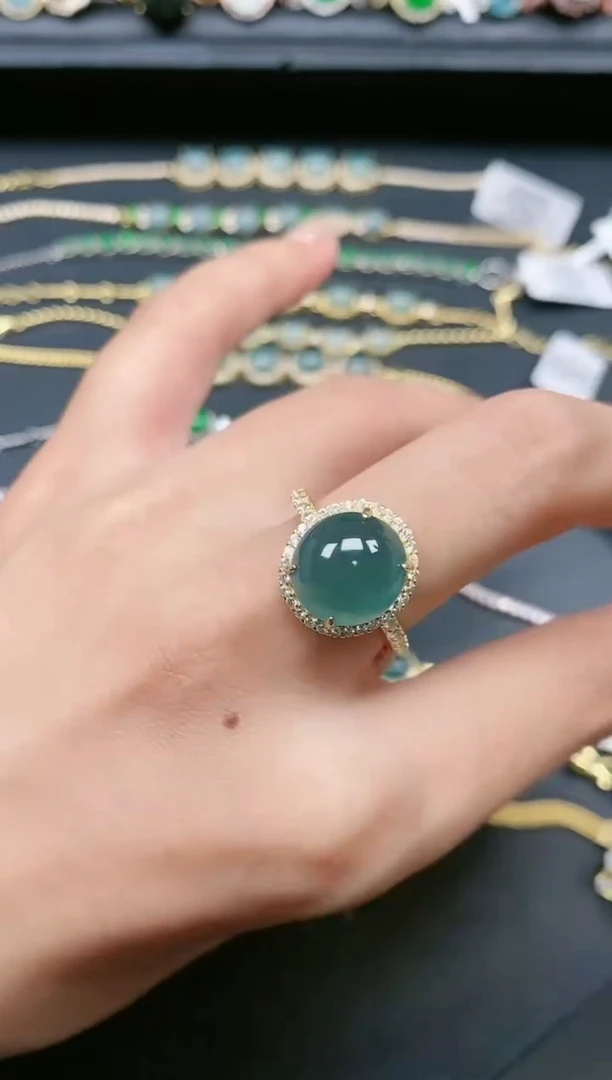 翡翠戒指银S925镶嵌111111