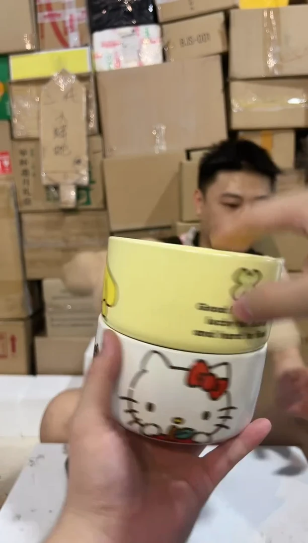 瓷片kt猫碗加布丁狗碗