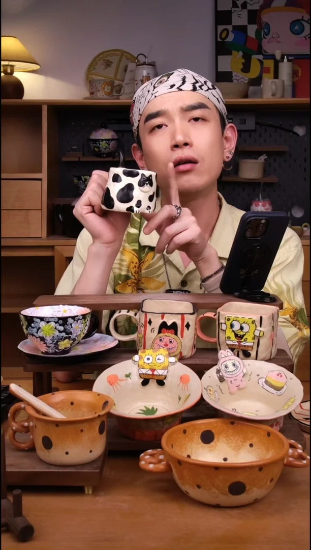 杯子景德镇可爱设计师款陶瓷