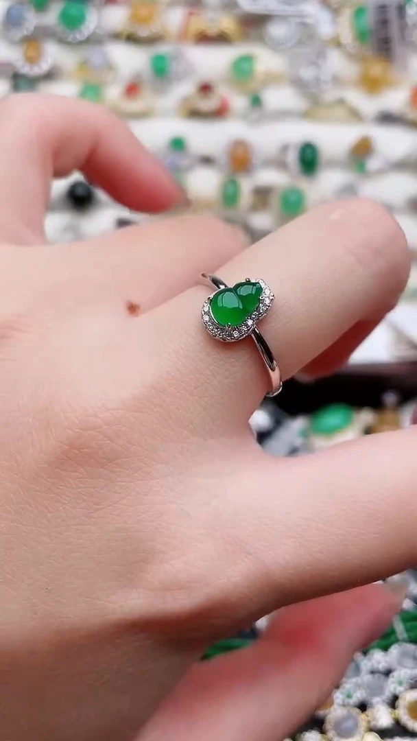 银S925镶嵌戒指翡翠16