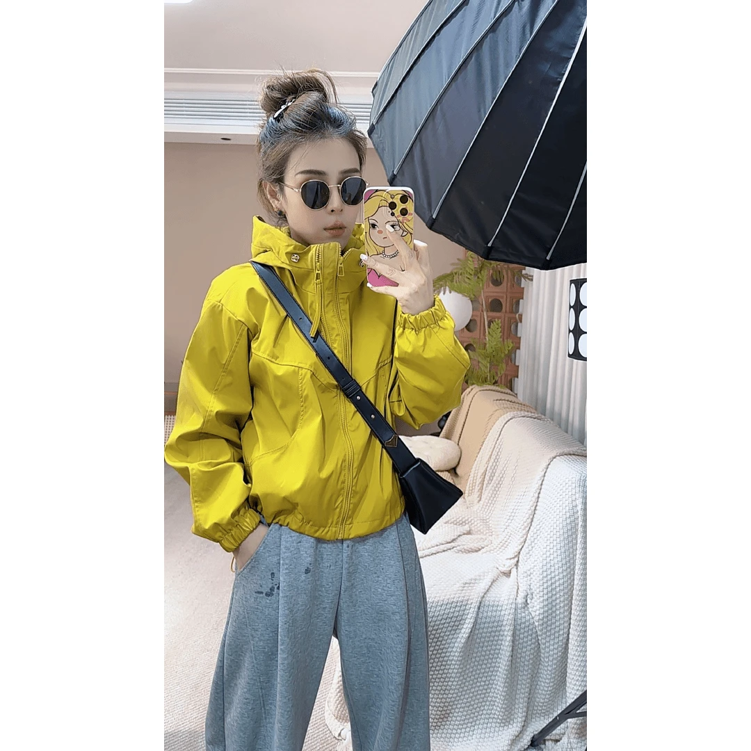 双层时尚宽松秋季冲锋衣2025新款百搭上衣常规款外套长袖女