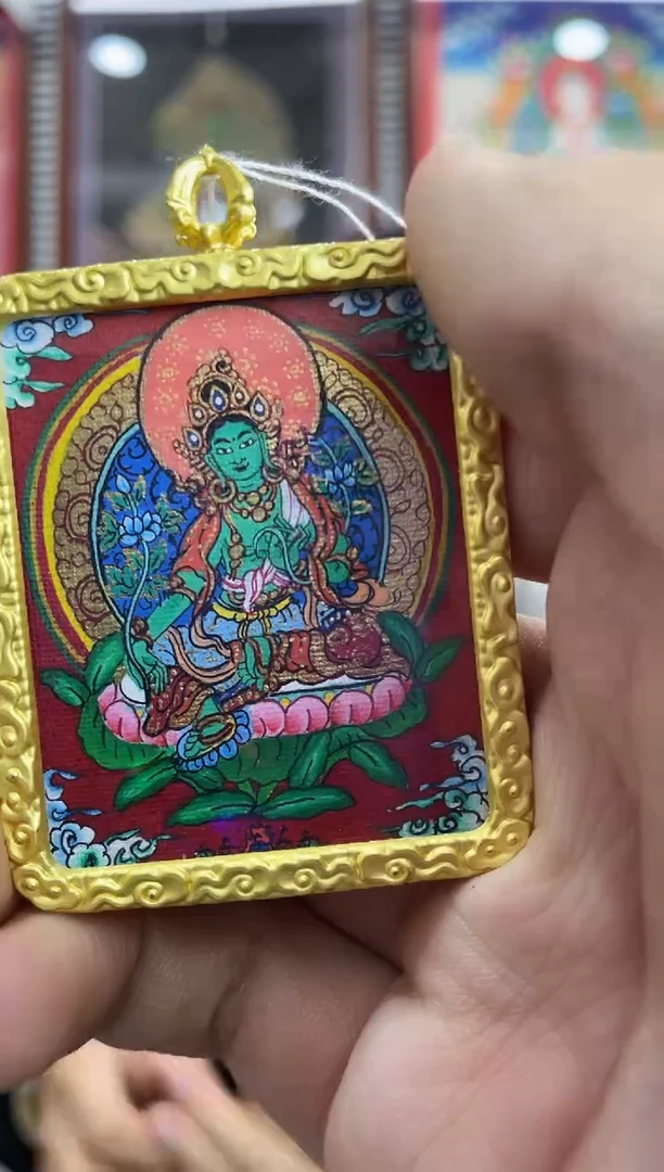 吊坠纯手绘唐卡（非质量问题不退不换）绿妈妈