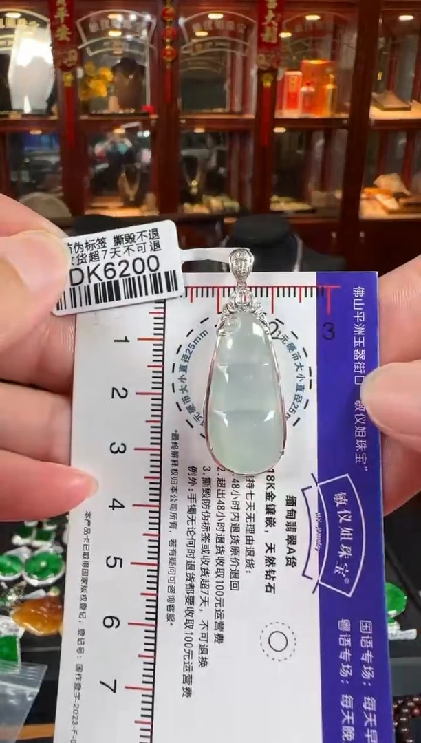 颈饰18K金镶嵌翡翠DK6200豆豆