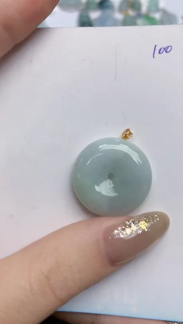 【闪购商品】翡翠颈饰18K金镶嵌天然缅甸翡翠A货