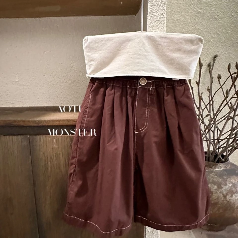 【歪歪妞童装】24107儿童复古森系七分裤夏季