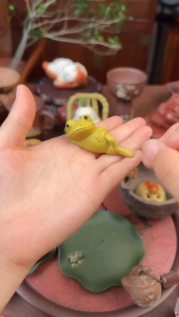 紫砂茶案段泥青蛙